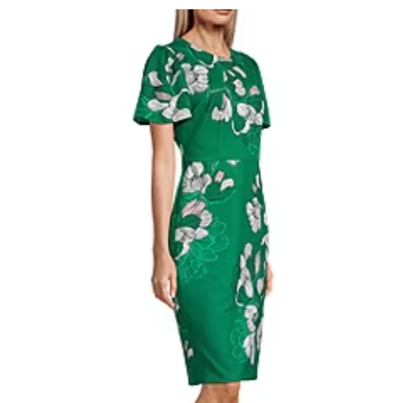 Green Liz Claiborne Short Sleeve Sheath Dress in Size 12 - Picture 5 of 12